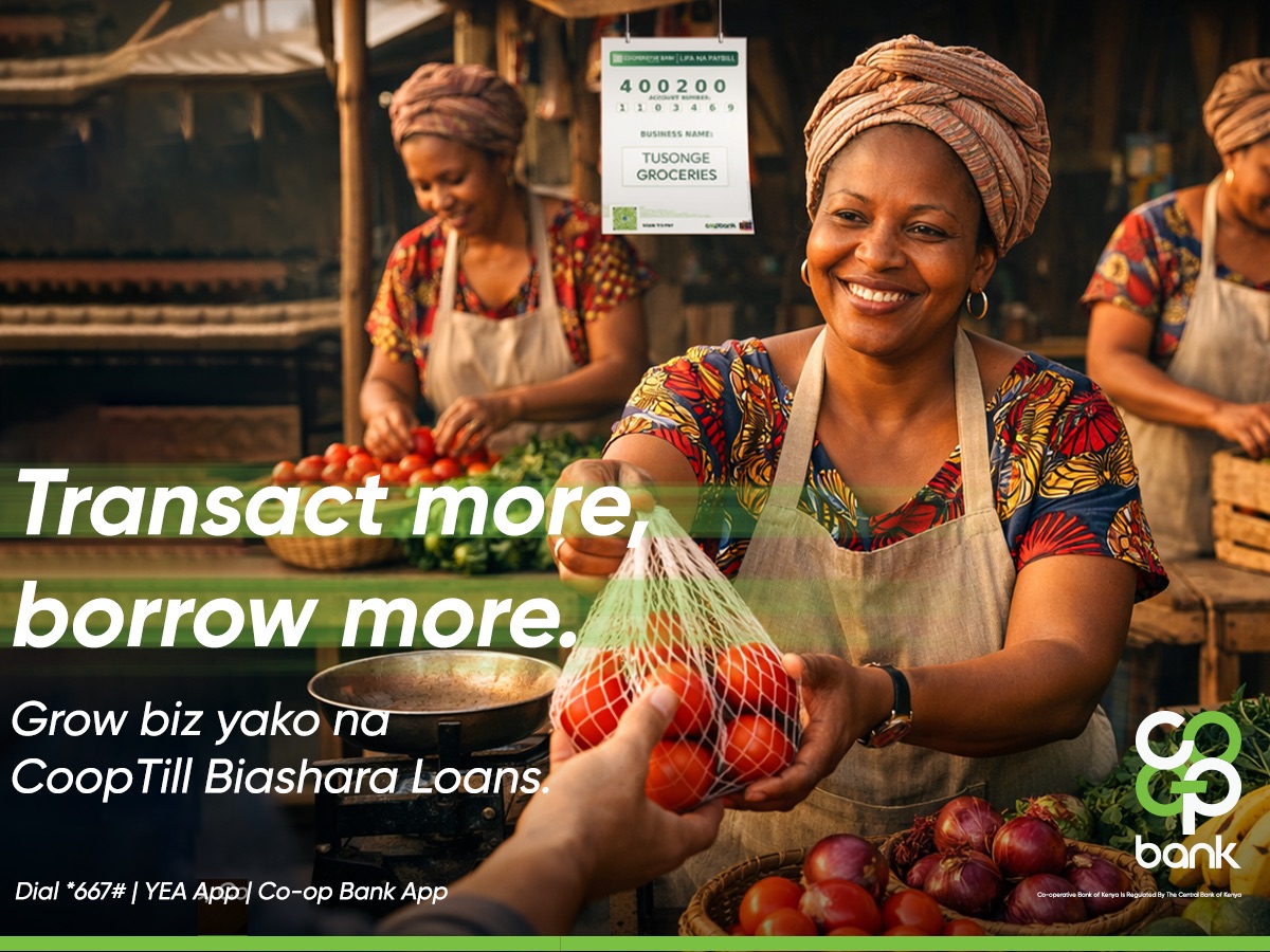 Transact more, borrow more — trader growing her produce business with a Co-op Till Biashara Loan